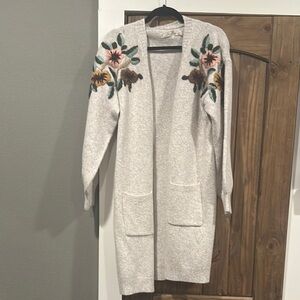 Boundless North Floral Embroidered Long Cardigan